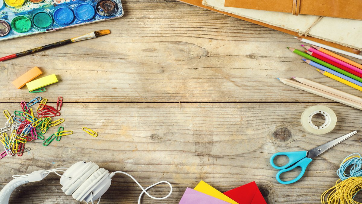 desk with craft material