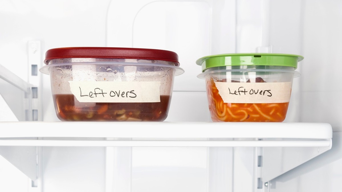 leftovers in Tupperware containers